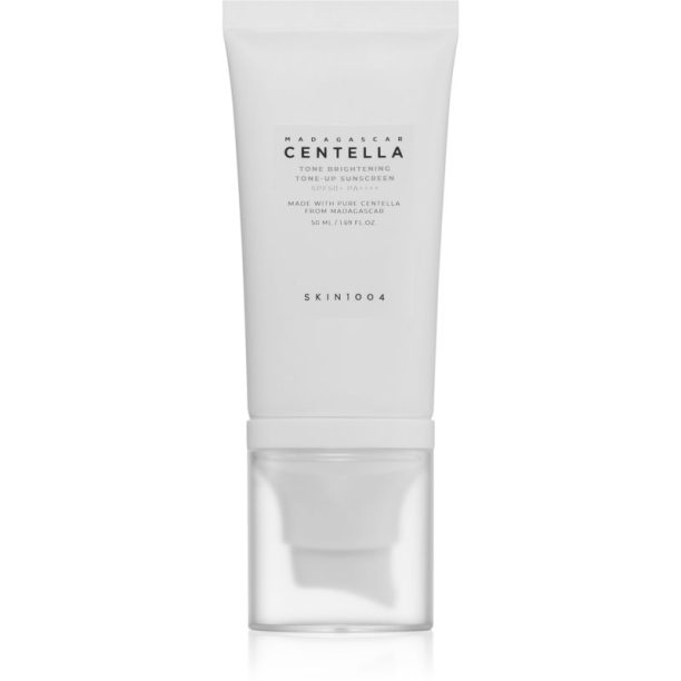 SKIN1004 Madagascar Centella Tone Brightening Tone-Up Sunscreen защитна тонирана течност за лице за озаряване на лицето SPF 50+ 50 мл. на ниска цена