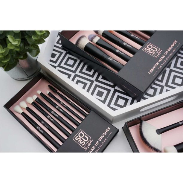 SOSU Cosmetics Premium Brushes The Face Collection комплект четки за съвършен външен вид 5 бр. купи на топ цена