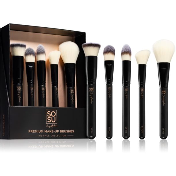 SOSU Cosmetics Premium Brushes The Face Collection комплект четки за съвършен външен вид 5 бр. на ниска цена