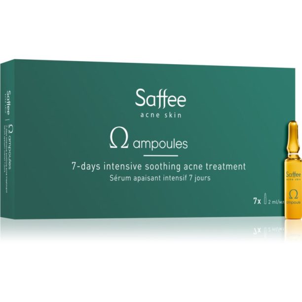 Saffee Acne Skin Omega ampoules: 7-days intensive soothing acne treatment 7-дневна интензивна грижа за успокояване на симптомите на акне 7x2 мл. на ниска цена