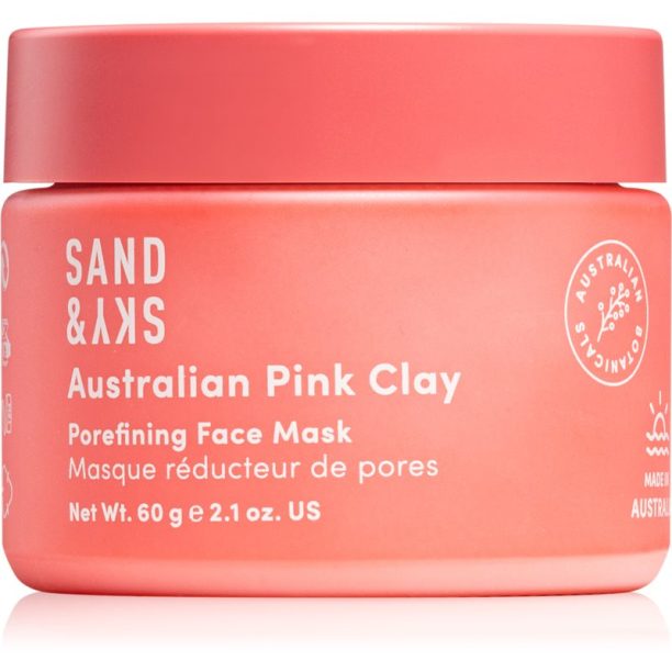 Sand & Sky Australian Pink Clay Porefining Face Mask детоксикираща маска за разширени пори 60 гр. на ниска цена