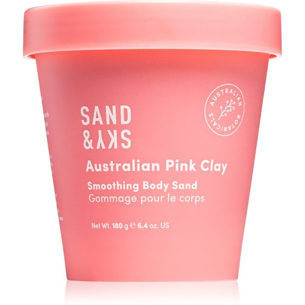 Sand & Sky Australian Pink Clay Smoothing Body Sand озаряващ пилинг за тяло 180 гр. на ниска цена