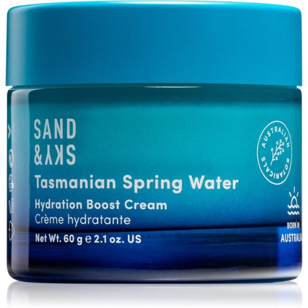 Sand & Sky Tasmanian Spring Water Hydration Boost Cream лек гел-крем за интензивна хидратация 60 гр. на ниска цена