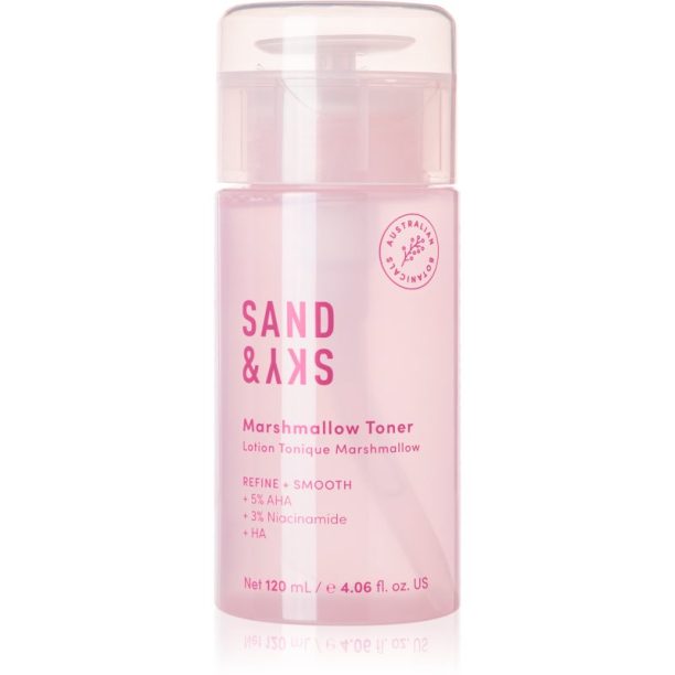 Sand & Sky The Essentials Marshmallow Toner нежен ексфолиращ тоник за възобновяване на повърхността на кожата 120 мл. на ниска цена