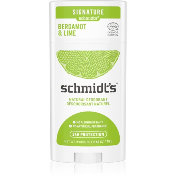 Schmidt's Bergamot + Lime дезодорант стик relaunch 75 гр. на ниска цена