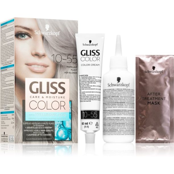 Schwarzkopf Gliss Color перманентната боя за коса цвят 10-55 Ash Blond