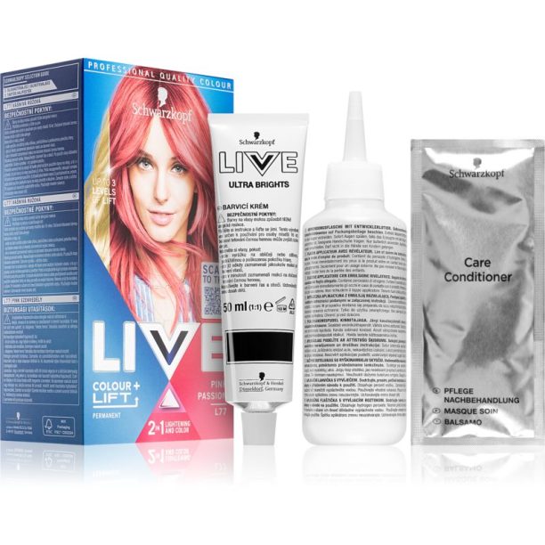 Schwarzkopf LIVE Colour + Lift перманентната боя за коса цвят L77 Pink Passion