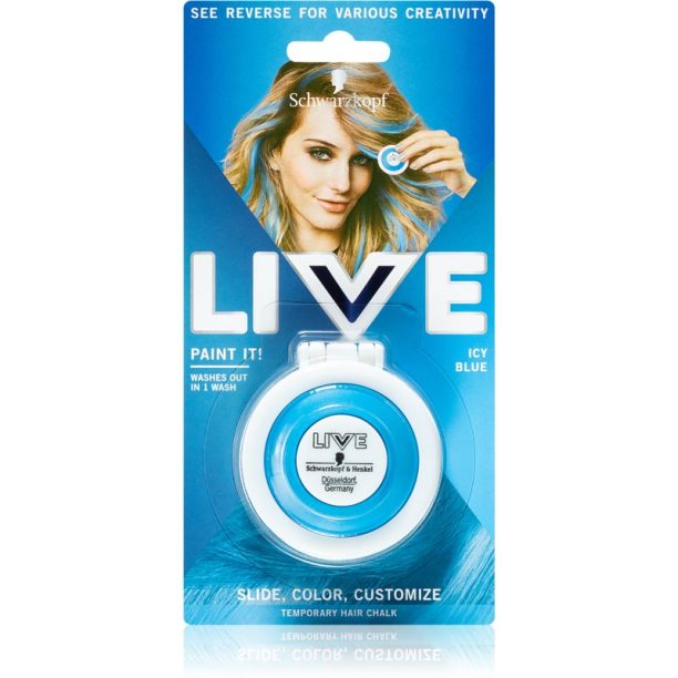 Schwarzkopf LIVE Paint It креда за коса цвят Icy Blue 3