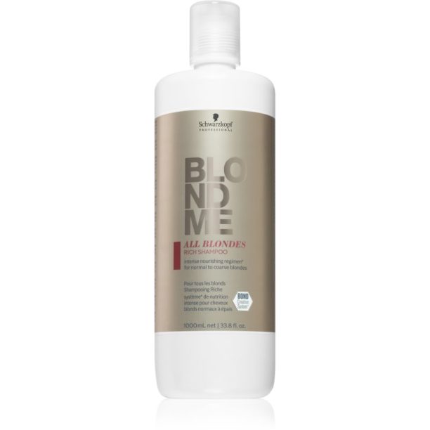 Schwarzkopf Professional Blondme All Blondes Rich подхранващ шампоан  за груба коса 1000 мл.