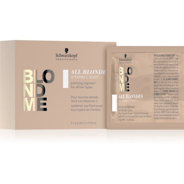 Schwarzkopf Professional Blondme All Blondes Vitamin C Shot витаминен концентрат за блонд коса и коса с кичури 5x5 гр.