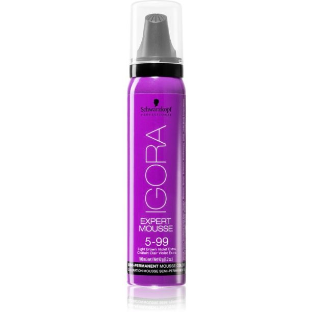 Schwarzkopf Professional IGORA Expert Mousse оцветяващ мус За коса цвят 5-99 Light Blonde Violet Extra 100 мл. на ниска цена