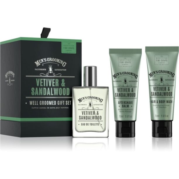 Scottish Fine Soaps Well Groomed Gift Set Vetiver & Sandalwood подаръчен комплект за мъже