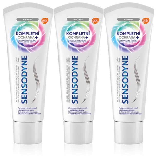 Sensodyne Complete Protection Whitening избелваща паста за зъби 3x75 мл.