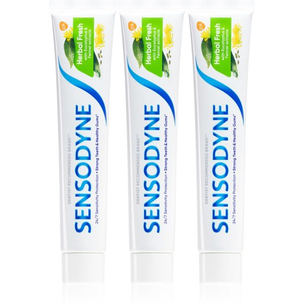 Sensodyne Herbal Fresh Trio паста за зъби с флуорид 3x75 мл.