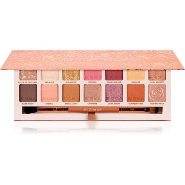 Sigma Beauty Cor-de-Rosa Eyeshadow Palette палитра от сенки за очи с четка 16.24 гр.