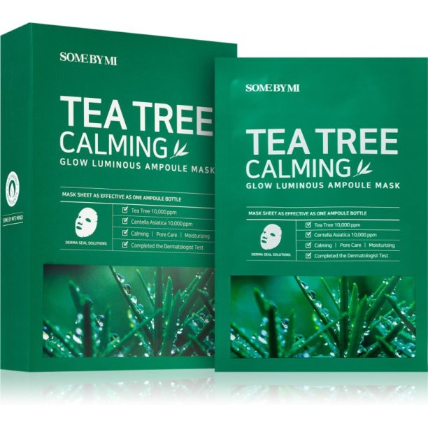 Some By Mi Glow Luminous Tea Tree Calming успокояваща платнена маска за проблемна кожа 10x25 гр. на ниска цена