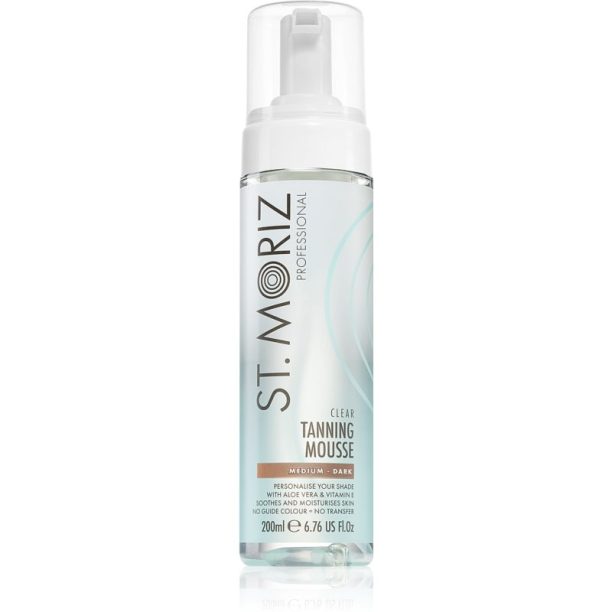 St. Moriz Tanning Mousse Clear бронзиращ продукт прозрачен тип Medium - Dark 200 мл.