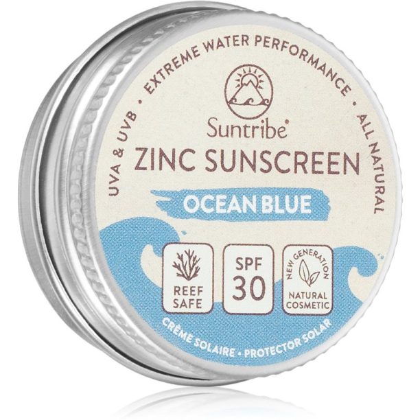 Suntribe Mini Zinc Sunscreen минерален защитен крем за лице и тяло SPF 30 Ocean Blue 10 гр.