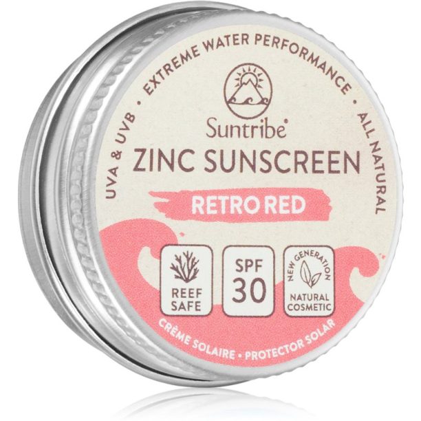 Suntribe Mini Zinc Sunscreen минерален защитен крем за лице и тяло SPF 30 Retro Red 15 гр.