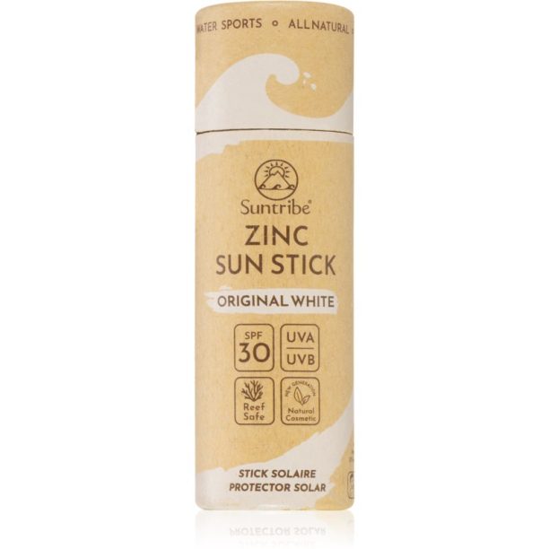 Suntribe Sports Zinc Stick минерална защитна пръчица за чувствителни места SPF 30 Original White 30 гр. на ниска цена