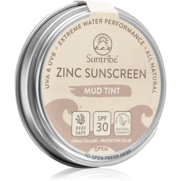 Suntribe Zinc Sunscreen минерален защитен крем за лице и тяло SPF 30 Mud Tint 45 гр. на ниска цена