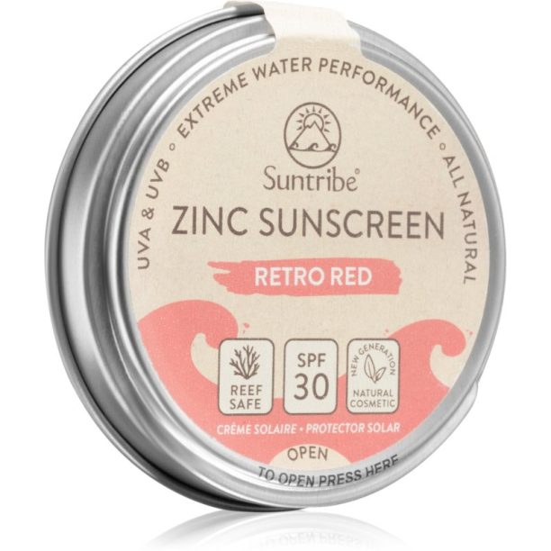 Suntribe Zinc Sunscreen минерален защитен крем за лице и тяло SPF 30 Retro Red 45 гр. на ниска цена