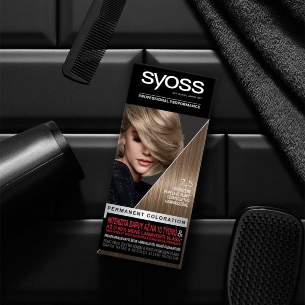 Syoss Color перманентната боя за коса цвят 7-5 Natural Ashy Blond купи на топ цена