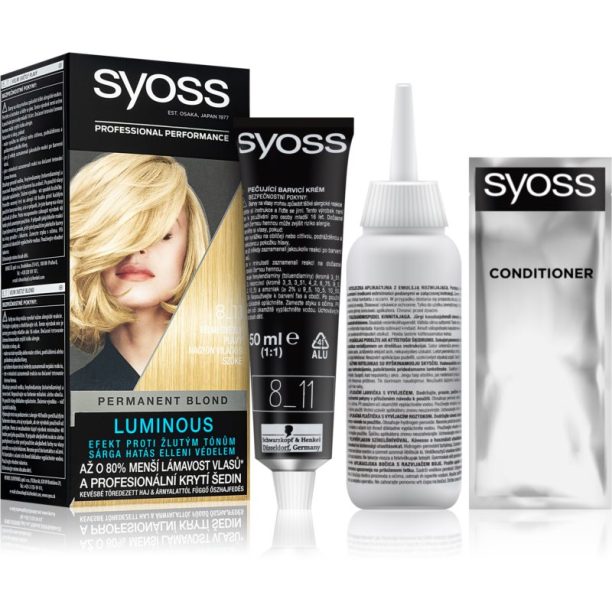 Syoss Color перманентната боя за коса цвят 8-11 Very Light Blond 1 бр. на ниска цена