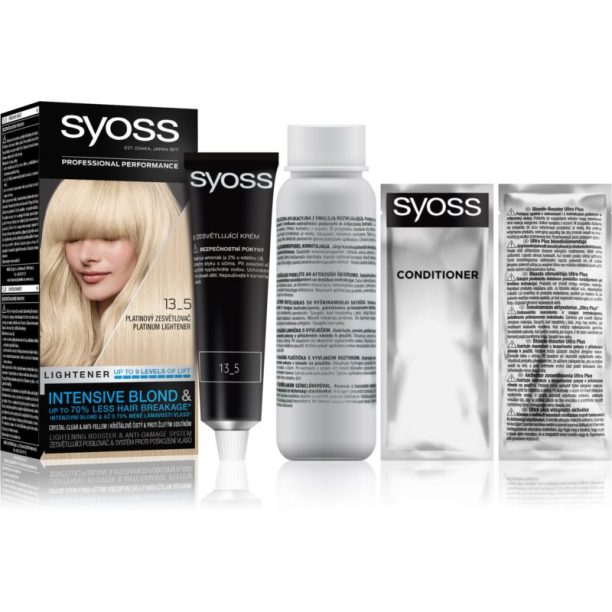 Syoss Intensive Blond обезцветител за изсветляване на косата цвят 13-5 Platinum Lightener на ниска цена