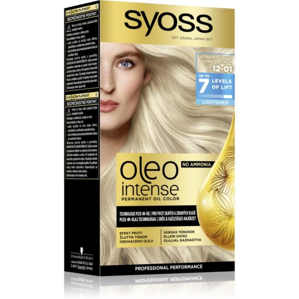 Syoss Oleo Intense перманентната боя за коса с олио цвят 12-01 Ultra Platinum 1 бр. на ниска цена