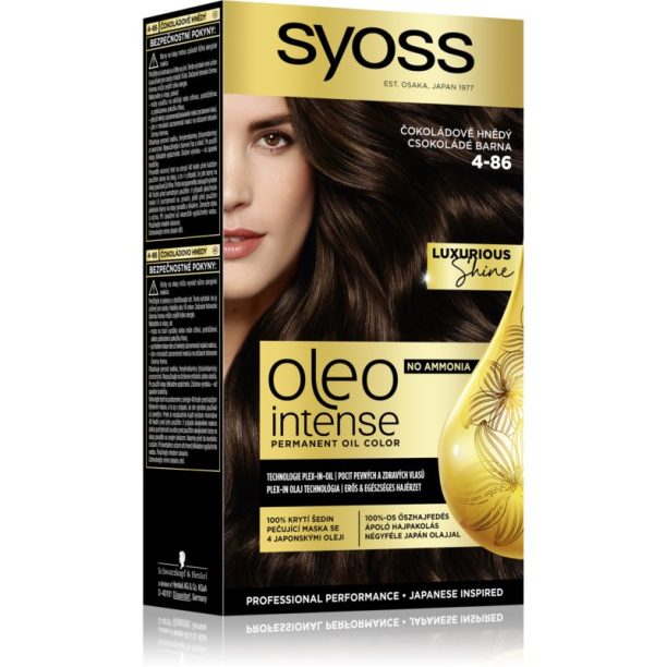 Syoss Oleo Intense перманентната боя за коса с олио цвят 4-86 Chocolate Brown 1 бр.