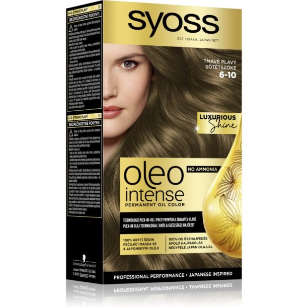 Syoss Oleo Intense перманентната боя за коса с олио цвят 6-10 Dark Blond 1 бр.