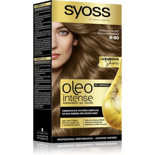 Syoss Oleo Intense перманентната боя за коса с олио цвят 6-80 Hazelnut Blond 1 бр.