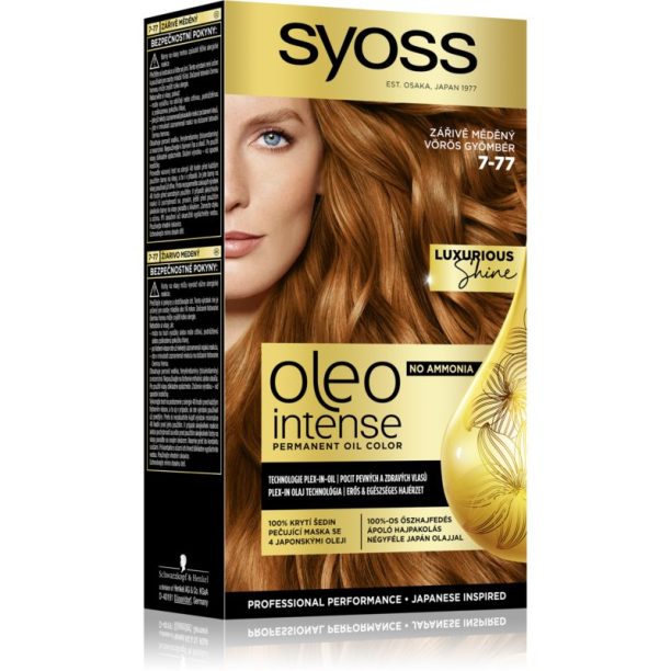 Syoss Oleo Intense перманентната боя за коса с олио цвят 7-77 Red Ginger 1 бр. на ниска цена