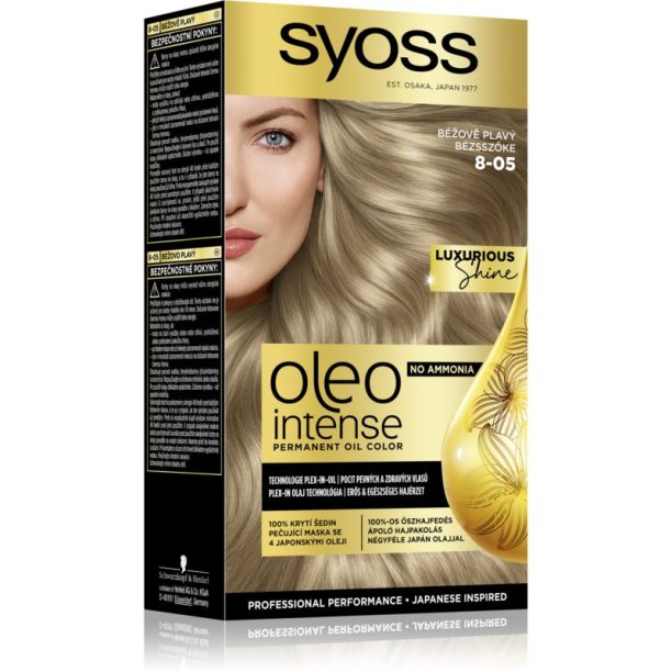 Syoss Oleo Intense перманентната боя за коса с олио цвят 8-05 Beige Blond 1 бр.