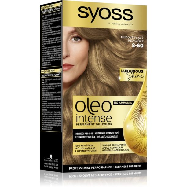 Syoss Oleo Intense перманентната боя за коса с олио цвят 8-60 Honey Blond 1 бр.