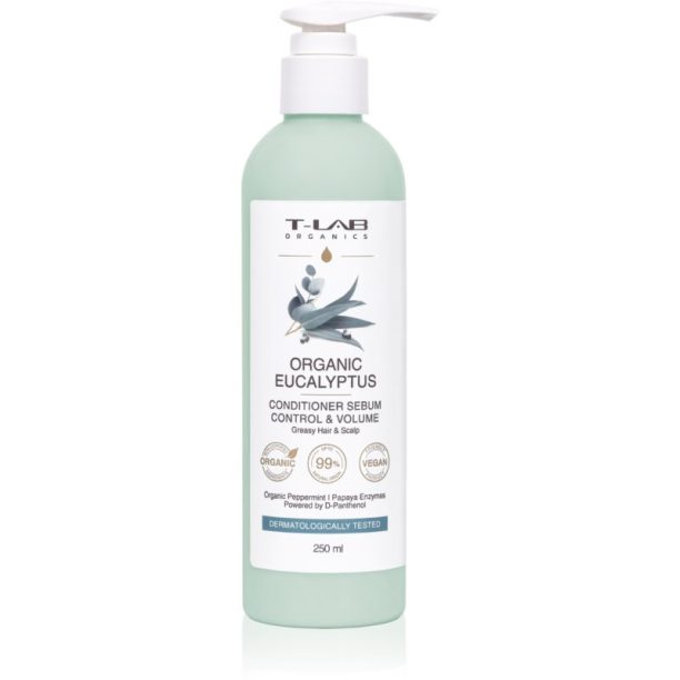 T-LAB Organics Eucalyptus Sebum Control & Volume Conditioner балсам за обем за мазна коса мл.