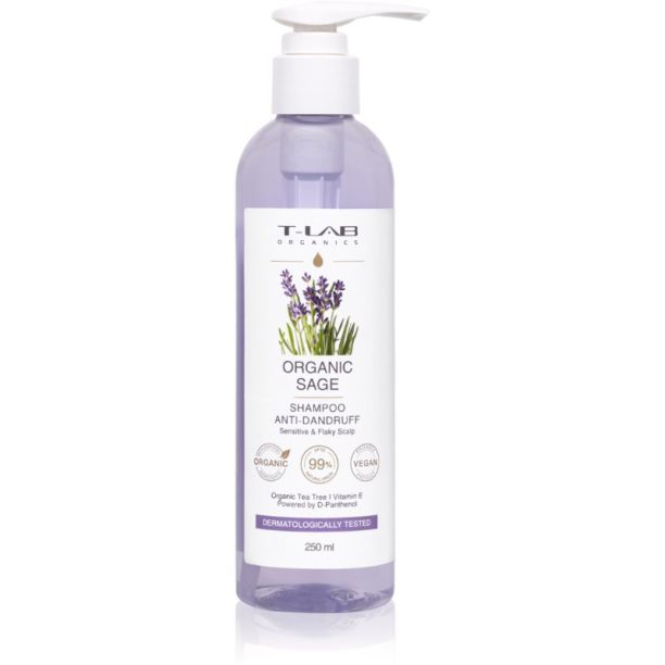 T-LAB Organics Organic Sage Anti-Dandruff Shampoo шампоан против пърхот мл.