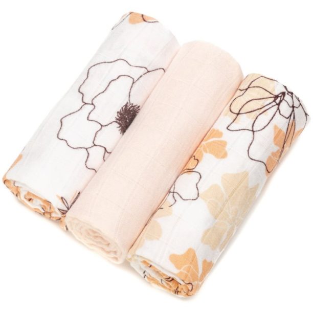 T-TOMI BIO Bamboo Diapers пелени от плат Flowers 70x70 cm 3 бр.