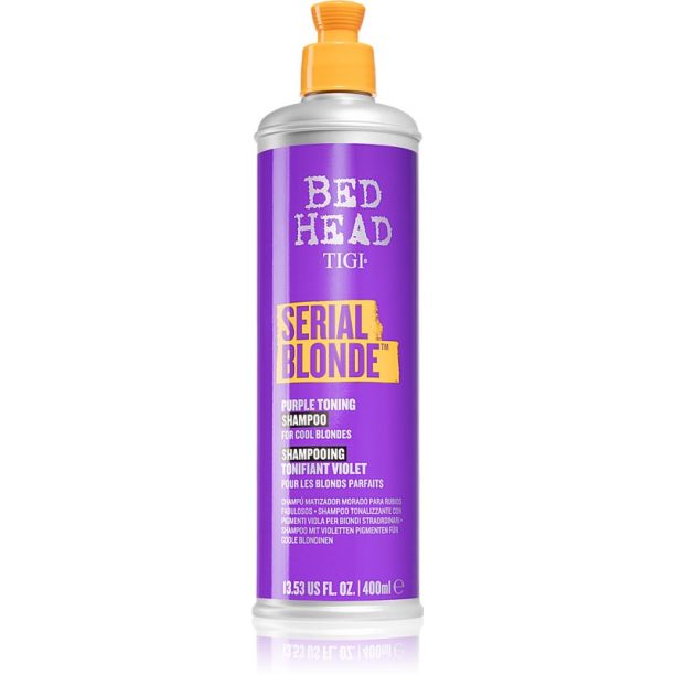 TIGI Bed Head Serial Blonde лилав тониращ шампоан за блонд коса и коса с кичури 400 мл.