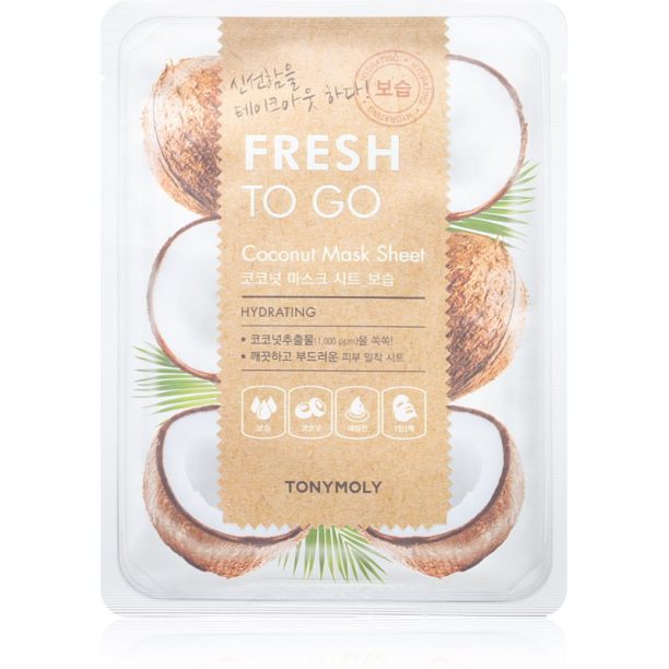 TONYMOLY Fresh To Go Coconut хидратираща платнена маска 22 гр.