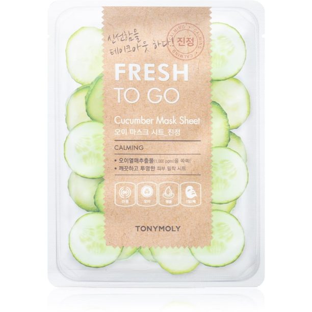 TONYMOLY Fresh To Go Cucumber хидратираща платнена маска за успокояване на кожата 20 гр.