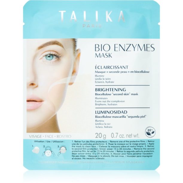 Talika Bio Enzymes Mask Brightening озаряваща платнена маска 20 гр. на ниска цена