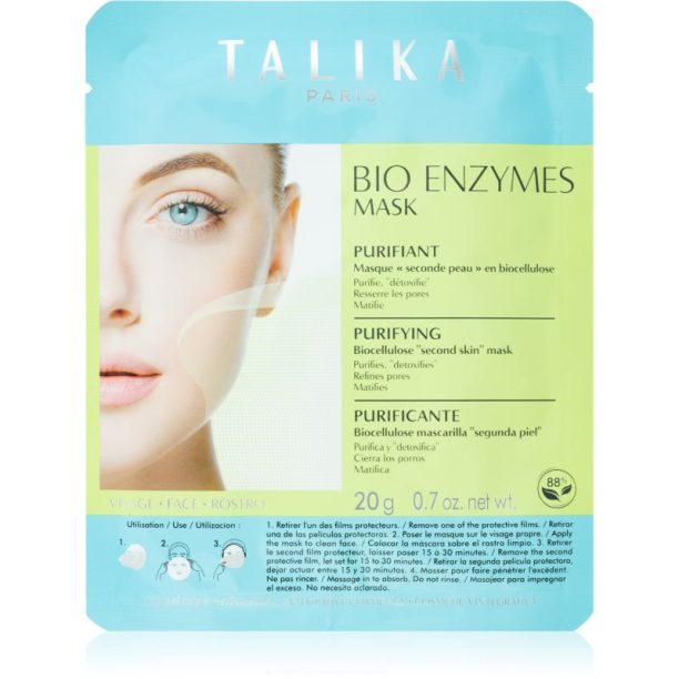 Talika Bio Enzymes Mask Purifying платнена маска с почистващ и освежаващ ефект 20 гр. на ниска цена