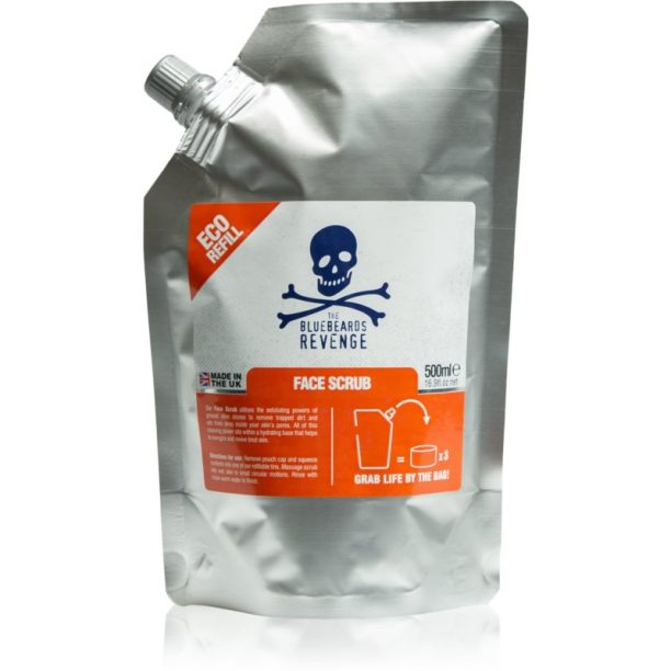 The Bluebeards Revenge Face Scrub Refill Pouch почистващ пилинг за лице за мъже резервен пълнител 500 мл.