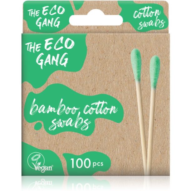 The Eco Gang Bamboo Cotton Swabs клечки за уши боя Green 100 бр.