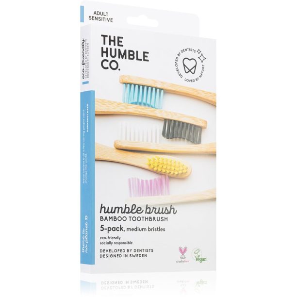 The Humble Co. Brush Adult бамбукова четка за зъби медиум I. 5 бр.