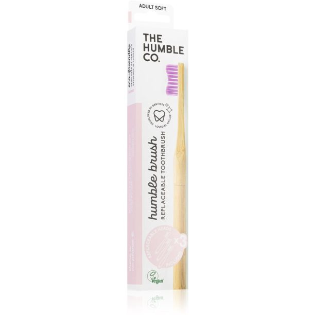 The Humble Co. Brush Adult четка за збъи със сменяем накрайник Soft 3 бр.