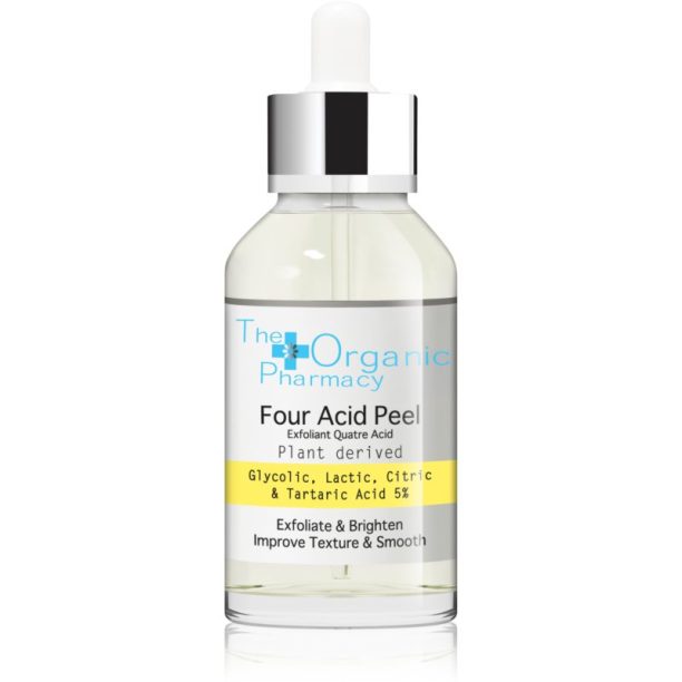 The Organic Pharmacy Four Acid Peel ексфолиращ и пилинг серум за озаряване на лицето 30 мл.