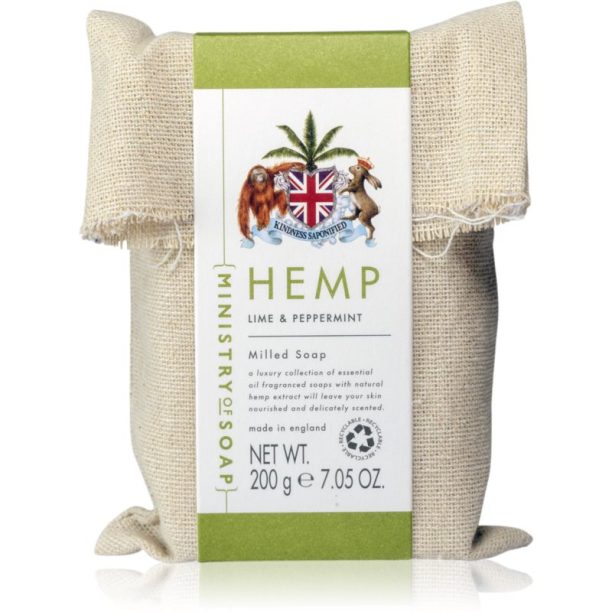 The Somerset Toiletry Co. Ministry of Soap Natural Hemp твърд сапун за тяло Lime & Peppermint 200 гр.